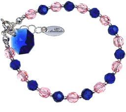 Kryształy Bransoletka Rose Dark Sapphire Srebro