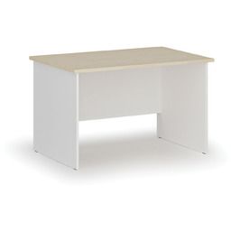 Biurko PRIMO WHITE, 120x80 cm, biały/brzoza