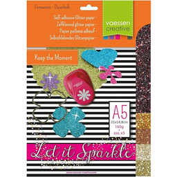 Vaessen Creative 5 x papier brokatowy 160 g