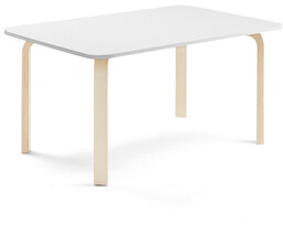 Stół ELTON, 1200x800x590 mm, biały laminat, brzoza