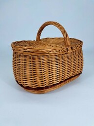 Kosz piknikowy z wikliny tradycyjny - mały 39x25x30