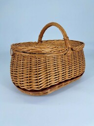 Kosz piknikowy z wikliny tradycyjny - duży 45x28x36