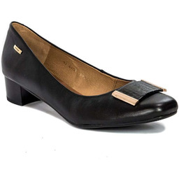 Maciejka Czółenka damskie skórzane Czarne+Czarny Krokodyl-36