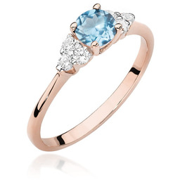 Złoty pierścionek z Topazem 0,50ct różowe złoto pr.