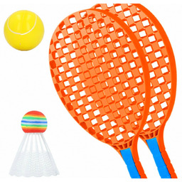 BADMINTON ZESTAW 37 CM RAKIETKI PLAŻOWE PALETKI LOTKA