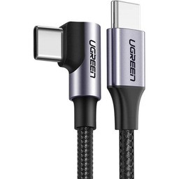 UGREEN Kabel US255 USB-C-USB-C 3m kątowy 60W (czarny)