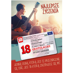 Kartka urodzinowa Najlepsze życzenia na osiemnastkę - 1