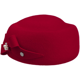 Kapelusz Wełniany Valija Pillbox by Lierys, czerwony, One