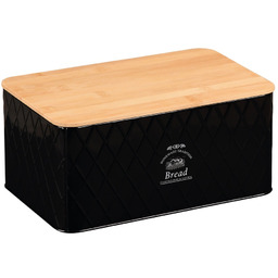 Kesper 18047 Chlebak z deską do krojenia, czarny,