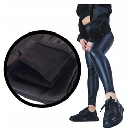 Legginsy Lateksowe Ocieplane Damskie Matowe A La Skóra