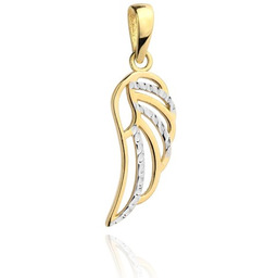 Zawieszka Złote Skrzydło Anioła w Dwóch Kolorach Złota