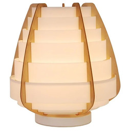 Lumes Drewniana pękata lampa na stół - V041