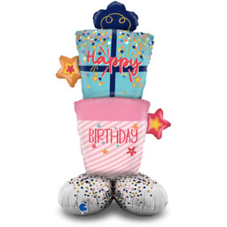 Balon foliowy prezenty Happy Birthday - 47" -