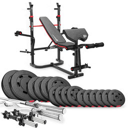 Zestaw kulturystyczny Premium 75kg z ławką HS-1065