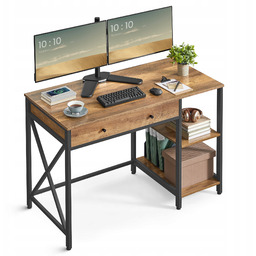 Rustykalne biurko Z Szufladą i Półkami loft industrialne