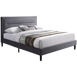 Łóżko Malaga Velvet Szare 160x200 cm