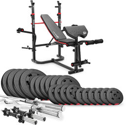 Zestaw kulturystyczny Premium 105kg z ławką hs-1065