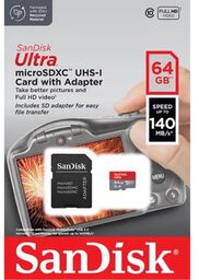 SANDISK ULTRA microSDXC 64GB SDSQUAB-064G-GN6IA ADAPTER 140MB/s