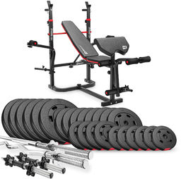 Zestaw kulturystyczny Premium 135kg z ławką hs-1065