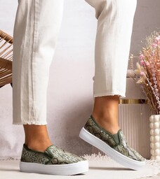 Zielone tenisówki Slip On Irving-37