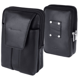 Saszetka męska skórzana na telefon na pasek pas