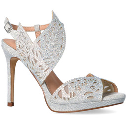 Sandały z asymetryczną cholewką - MENBUR 23938 SREBRNE