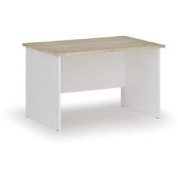 Biurko PRIMO WHITE, 120x80 cm, biały/dąb naturalny