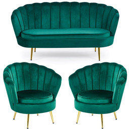 Sofa + 2 fotele muszelki ELIF / butelkowa