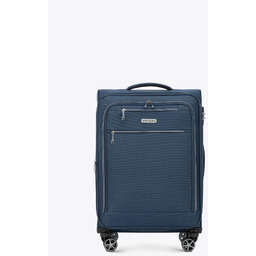 Średnia walizka miękka z poliestru granatowa