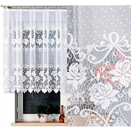 Firana żakardowa Demetria 500x120cm prosta (gotowa) z obszyciem