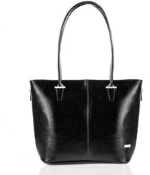 Elegancki skórzany shopper bag PAOLO PERUZZI czarny GA424
