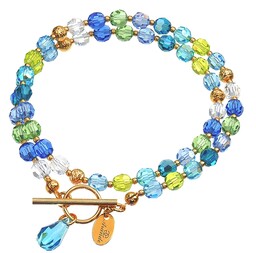 Kryształy Przepiękny Naszyjnik Crystals Ocean Spring Złote Srebro