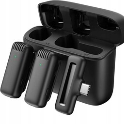 2x Bezprzewodowy Mikrofon Krawatowy Klips Usb-c