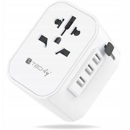 Techly Adapter Podróżny Wtyków Zasilania Eu/uk/usa Ładowarka 3x