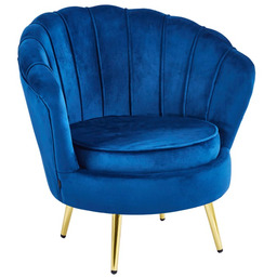 Fotel muszelka ELIF Welur Granatowy #64
