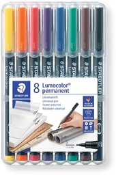 Foliopisy kolorowe 8 szt permanentne S Lumocolor Staedtler