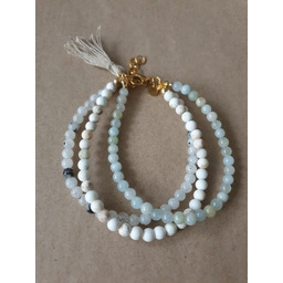 Pakamera Bransoletka TRIO kamień księżycowy, akwamaryn, howlit