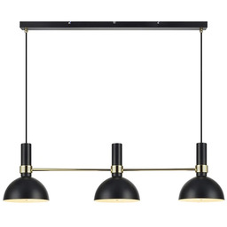 Markslöjd - Larry 3 Lampa Wisząca Black/Brushed Brass