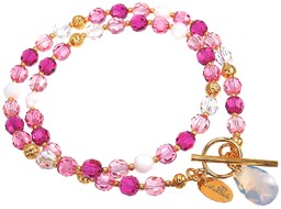 Kryształy Przepiękny Naszyjnik Crystals Rose Summer Złote Srebro