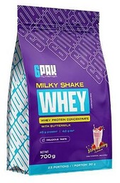 6Pak Nutrition Milky Shake Whey Truskawka, 700 g