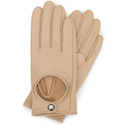 Damskie rękawiczki samochodowe proste białe