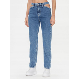 CALVIN KLEIN JEANS NIEBIESKIE JEANSY MOM Z WYSOKIM