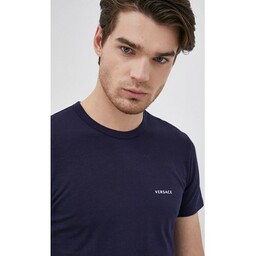 Versace T-shirt (2-pack) męski kolor granatowy gładki AU04023
