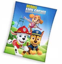 Koc dziecięcy 150x200 Psi Patrol heroes (coral)