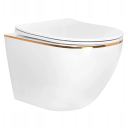 Misa Wc Podwieszana Biała Ze Złotym Rantem Rea