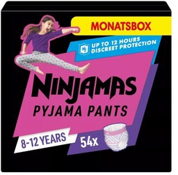 PAMPERS NINJAMAS Pieluchomajtki na noc dla dziewczynek 8-12
