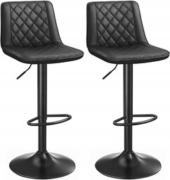 Stylowe krzesła barowe, hokery zestaw 2szt, czarny 87,5