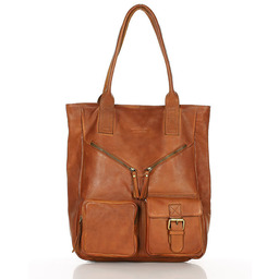 Shopperka skórzana MARCO MAZZINI camelowa