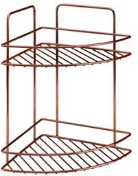 Półka łazienkowa 40x42x13 cm 2-poziomowa/narożna, miedź/rose gold