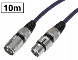 Kabel przedłużacz Xlr/cannon 3P/wtyk-XLR/CANNON 3P/gniazdo Hq Vitalco 10m